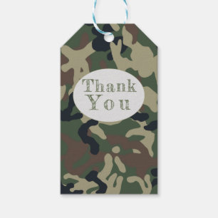 Étiquettes-cadeau Oh garçon Green Baby shower Camo Merci