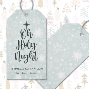 Étiquettes-cadeau Oh Holy Night Custom Religion Noël