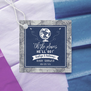Étiquettes Cadeau "Oh Les Endroits Où Il Ira !" Baby shower Carte de