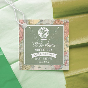 Étiquettes Cadeau "Oh les endroits où tu iras !" Baby shower Carte d