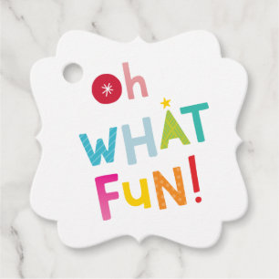 Étiquettes Cadeau OH QUEL PLAISIR jolie typographie moderne colorée