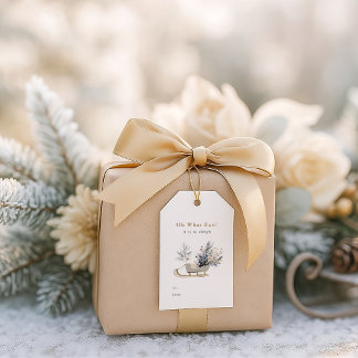 Étiquettes-cadeau Oh Quelle Amusement Traîneau Floral Noël