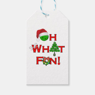 Étiquettes-cadeau Oh What Fun Christmas Pickleball Vert et Blanc
