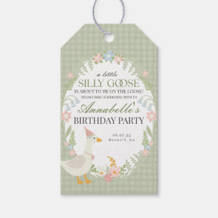 Étiquettes-cadeau Oie verte Flore En vichy Anniversaire Favoriser