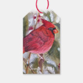 ÉTIQUETTES-CADEAU OISEAU CARDINAL ROUGE DE BALLES CADEAUX SANTA CLAU (Devant)