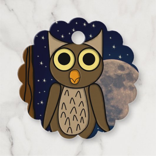 Étiquettes Cadeau Oiseau de nuit (Devant)