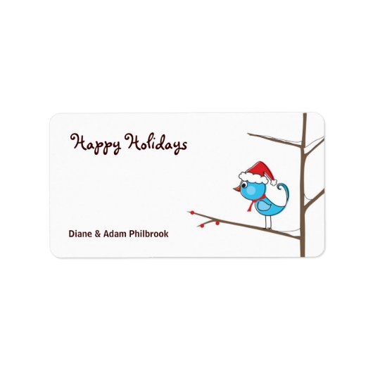 Étiquettes Cadeau Oiseau de vacances (Devant)