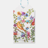 ÉTIQUETTES-CADEAU OISEAU JAUNE EMPREINTE DE PATTE (Devant)