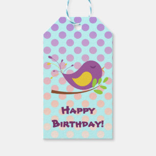 Étiquettes-cadeau Oiseau pourpre Polka Dot