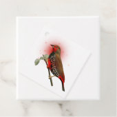 Étiquettes Cadeau Oiseau rouge Imaginaire mousseux (En situation)