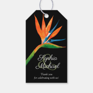 Étiquettes-cadeau Oiseau tropical du paradis Merci Mariage