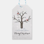 Étiquettes-cadeau Oiseaux Cardinaux Rouges Sur Les Illustrations D'A (Dos)