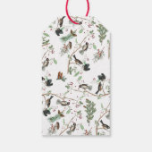 Étiquettes-cadeau Oiseaux de poulet Baies et Pinecones Noël (Dos)