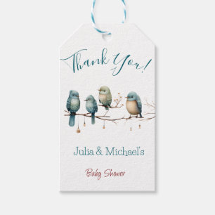 Étiquettes-cadeau Oiseaux de Whimsical sur Branches Baby shower Past