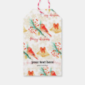 Étiquettes-cadeau Oiseaux rouges de Noël (Dos)