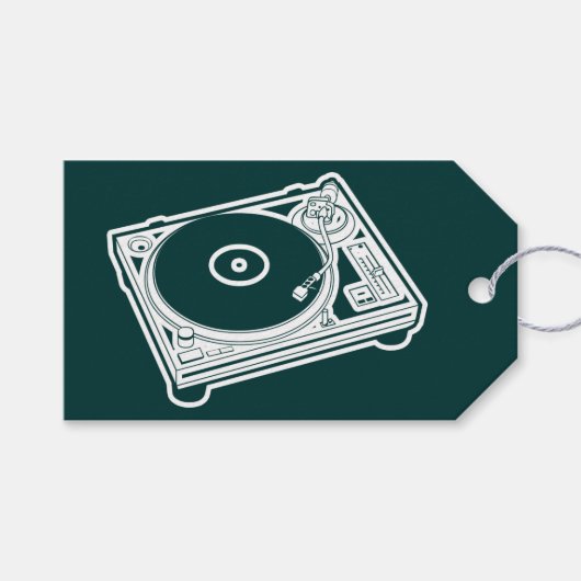 Étiquettes-cadeau Old School Wax (Vinyl) Turntable (Devant (Horizontal))