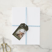 Étiquettes-cadeau Olive Green Arc moderne photo verticale Noël (Avec de laficelle)