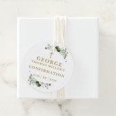 Étiquettes Cadeau Olive Green Botanical Moderne Confirmation (En situation)