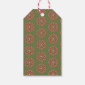 Étiquettes-cadeau Olive green rosemaling  (Dos)