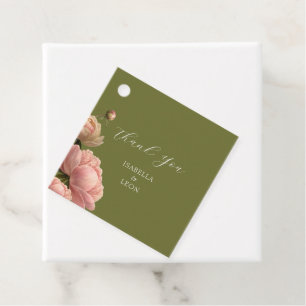 Étiquettes Cadeau Olivier et blanc Mariage Mariage Rose chic