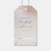 Étiquettes-cadeau Ombre Blush Rose Frosted nuptiale affichage douche (Devant)