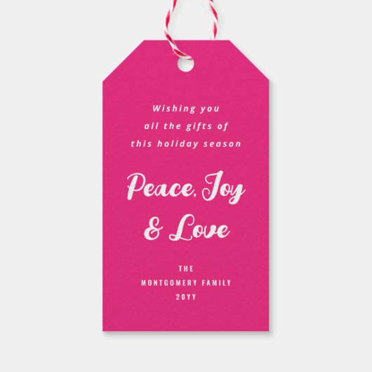 Étiquettes-cadeau Ombre Pink Falalalala Bold Script moderne (Dos)