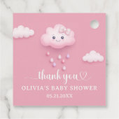 Étiquettes Cadeau On est dans le nuage neuf mignons Baby shower rose (Dos)