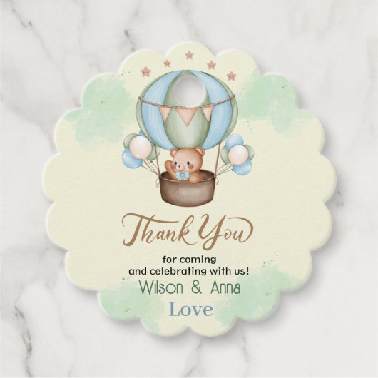 Étiquettes Cadeau on peut attendre baby shower bear (Devant)