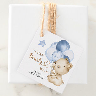 Étiquettes Cadeau On peut attendre le baby shower bébé garçon