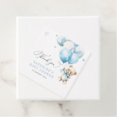 Étiquettes Cadeau On peut attendre le Baby shower bleu (En situation)