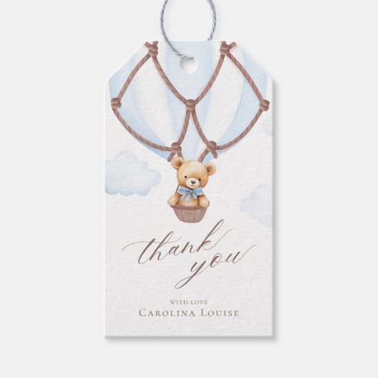 Étiquettes-cadeau On Peut Attendre ! Merci à balais à air chaud (Devant)