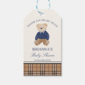 Étiquettes-cadeau On peut attendre un baby shower plaid classique (Devant)