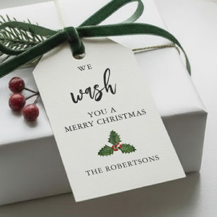 Étiquettes-cadeau On vous lave un joyeux Noël, savon à la main