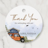 Étiquettes Cadeau One Happy Camper Camping Boy Birthday (Devant)