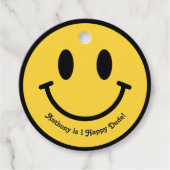 Étiquettes Cadeau "One Happy Dude" Retro sourit fête d'anniversaire (Devant)