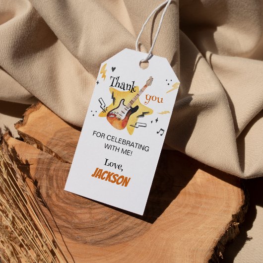 Étiquettes-cadeau One Rocks Guitar Merci Balise Anniversaire