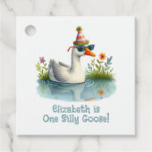 Étiquettes Cadeau "One Silly Goose" Premier anniversaire (Devant)