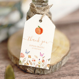 Étiquettes-cadeau One Sweet Peach Girl 1er anniversaire