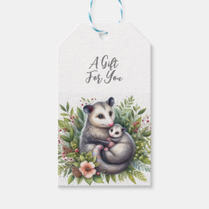 Étiquettes-cadeau Opossum animal sauvage