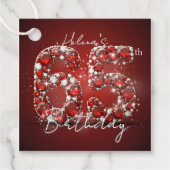 Étiquettes Cadeau Opulent Elegant Ruby Red Gemstones 65th Birthday (Devant)