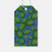 Étiquettes-cadeau Opuntie de floraison en bleu (Dos)