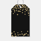Étiquettes-cadeau Or 30e anniversaire Merci Confetti Noir (Dos)