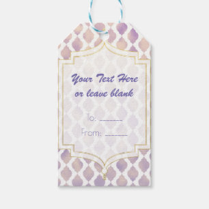 Étiquettes-cadeau Or & Blanc Marocain Moderne Favor Personnalisé