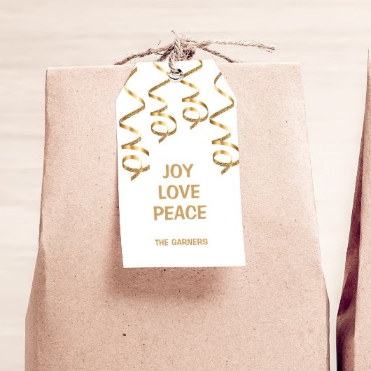 Étiquettes-cadeau Or blanc Noël