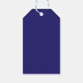 Étiquettes-cadeau Or & Bleu Foncé Professionnel Nom Plain Propre (Dos)