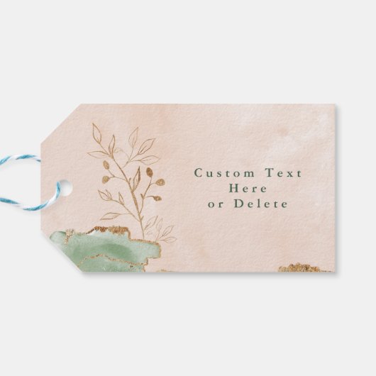 Étiquettes-cadeau Or Botanique Eucalyptus Moderne Verdure Abstrait (Dos Horizontal)