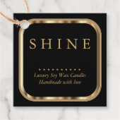 Étiquettes Cadeau Or métallique et noir (Devant)