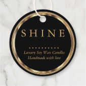 Étiquettes Cadeau Or métallique et noir (Dos)