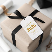 Étiquettes-cadeau Or Moderne Classe de 2026 Écriture Dorée