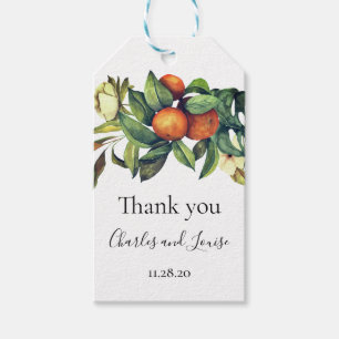 Étiquettes-cadeau Orange Blossom Mariage Merci Favoriser
